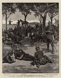 Les manœuvres allemandes, le prince héritier avec son régiment de gardes